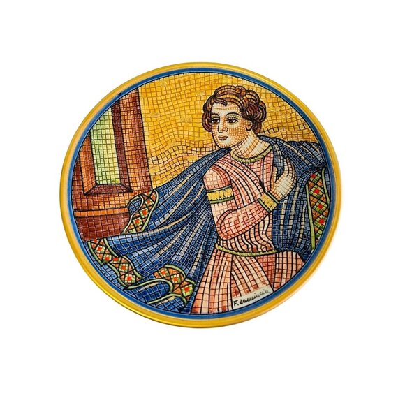 Hand Painted Veneto Flair Decorative Plate 1986 Giuseppe il Mantello by Franco L - Picture 1 of 11
